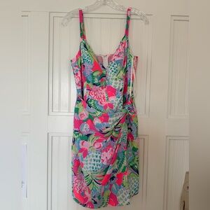 Lilly Pulitzer Neon Pink & Multicolor Smocked Sundress